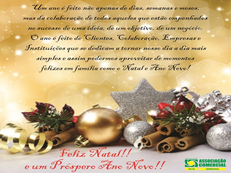 Feliz Natal e um Próspero Ano Novo! | Associação Comercial e Industrial de  Serrana